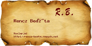 Rencz Beáta névjegykártya