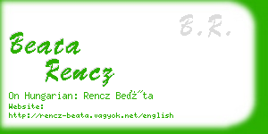 beata rencz business card